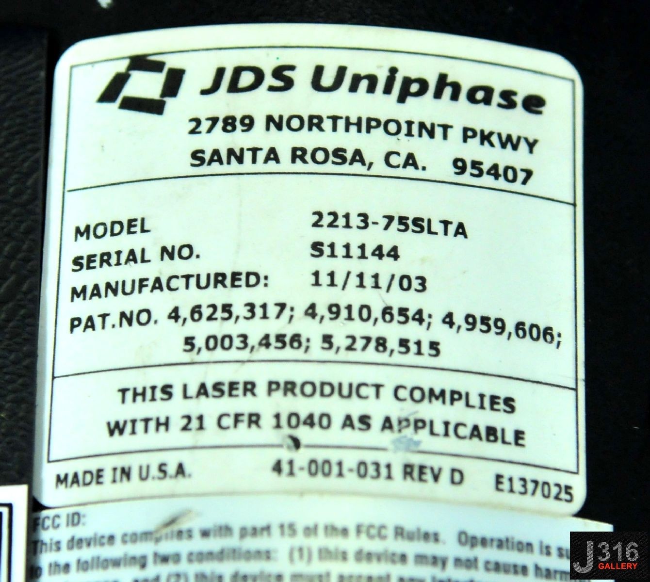 2577 JDS UNIPHASE LASER HEAD 2213-75SLTA | eBay